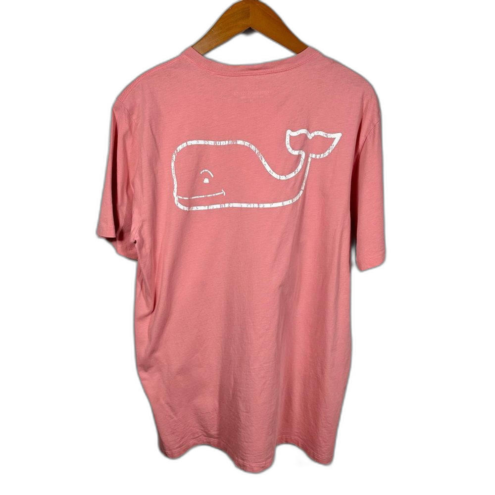Vineyard Vines Vintage Whale Graphic Cotton Pocket T-Shirt Size Medium Pink